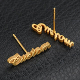 Stainless Steel Piercing DIY Name Letter Ear Studs Jewelry