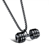 Stainless Steel Plated Dumbbel Charm Necklace