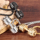 Stainless Steel Plated Dumbbel Charm Necklace