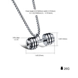 Stainless Steel Plated Dumbbel Charm Necklace