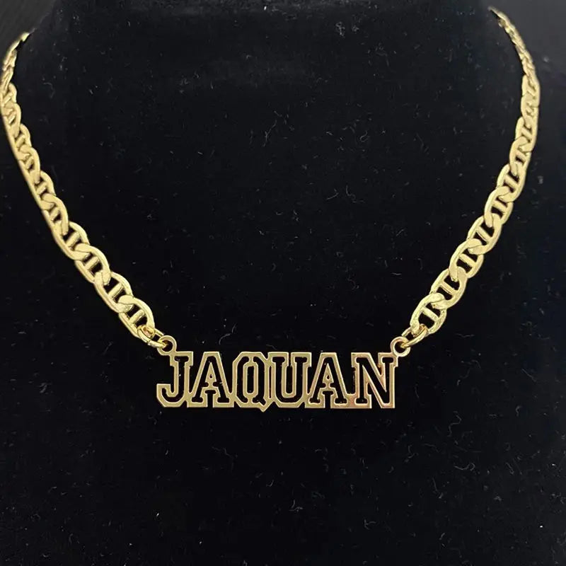Custom Stainless Steel Letter Necklace Name Jewelry Personalized Nameplate