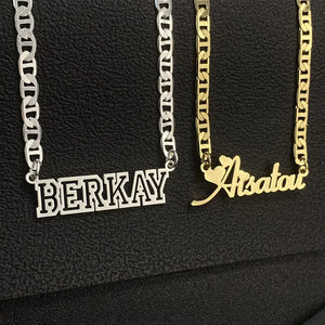 Custom Stainless Steel Letter Necklace Name Jewelry Personalized Nameplate