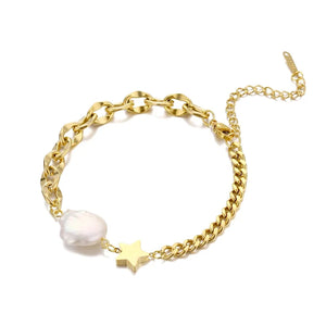 Freshwater Pearl Stars Beads Bracelets For Women Charm Bracelet