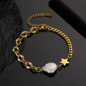 Freshwater Pearl Stars Beads Bracelets For Women Charm Bracelet
