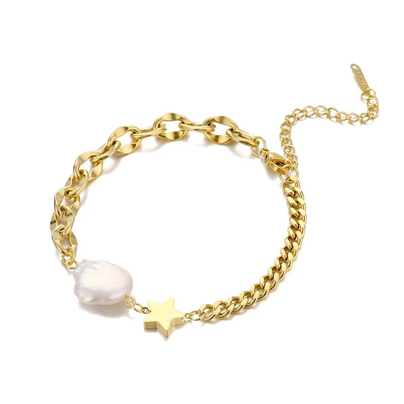 Freshwater Pearl Stars Beads Bracelets For Women Charm Bracelet