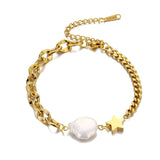 Freshwater Pearl Stars Beads Bracelets For Women Charm Bracelet
