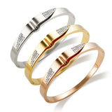 Crystal Bracelet Bangle Stainless Steel Plated Geometric Shape Women Jewelry