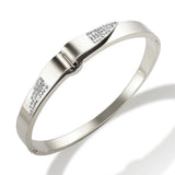 Crystal Bracelet Bangle Stainless Steel Plated Geometric Shape Women Jewelry