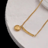 Smile Face Lucky Chain Anklet Stainless Steel Plated Non-fading