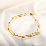 Stainless Steel Paperclip Link Chain Bracelet Charm Gift