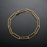 Stainless Steel Paperclip Link Chain Bracelet Charm Gift