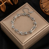 Women's Stainless Steel Silver Chain Bracelet Waterproof Jewelry