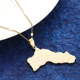 Stainless Steel Kurdistan Map Pendant Necklaces Kurdish Cities Chain