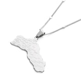 Stainless Steel Kurdistan Map Pendant Necklaces Kurdish Cities Chain