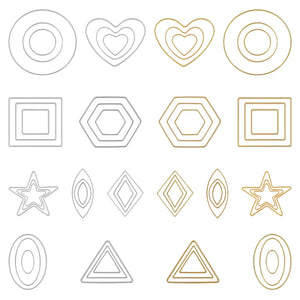 Stainless Steel Silver Hollow Frame Bezel Charms Pendants Connectors