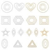 Stainless Steel Silver Hollow Frame Bezel Charms Pendants Connectors