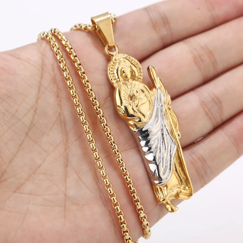St. Jude Thaddeus Religious Charm Pendant Necklace