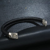 Stainless Steel Gossip Leather Bracelet Retro Woven Men's Jewelry