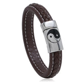 Stainless Steel Gossip Leather Bracelet Retro Woven Men's Jewelry