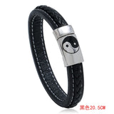 Stainless Steel Gossip Leather Bracelet Retro Woven Men's Jewelry