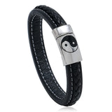 Stainless Steel Gossip Leather Bracelet Retro Woven Men's Jewelry