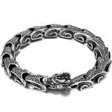 Stainless Steel Gothic Dragon Head Men's Chain Bracelet