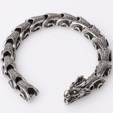 Stainless Steel Gothic Dragon Head Men's Chain Bracelet