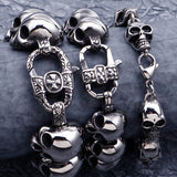 Gothic Skull Head Hand Bracelet Punk Rock Metal Wristband