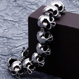 Gothic Skull Head Hand Bracelet Punk Rock Metal Wristband