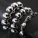 Gothic Skull Head Hand Bracelet Punk Rock Metal Wristband