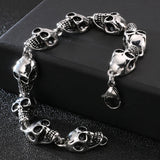 Gothic Skull Head Hand Bracelet Punk Rock Metal Wristband