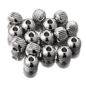 Stainless Steel Grid Tire Beads Spacer Loose Beads