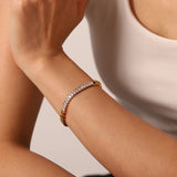Women's Stainless Steel Zircon Cuban Chain Bracelet