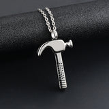 Stainless Steel Hammer Cremation Pendant Locket Keepsake Urn
