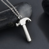 Stainless Steel Hammer Cremation Pendant Locket Keepsake Urn