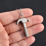 Stainless Steel Hammer Cremation Pendant Locket Keepsake Urn