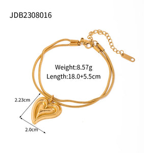 Stainless Steel Hammer Grain Chain Bracelet Women Gift