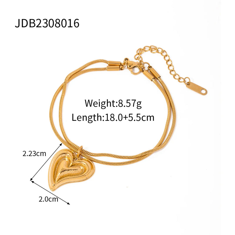 Stainless Steel Hammer Grain Chain Bracelet Women Gift