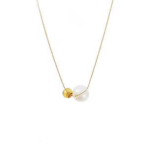 Hand Blown Glass Ball Necklace Yellow Bubbles Choker
