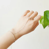 Dainty Enamel Beaded Handchain Bracelet for Women