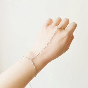Dainty Enamel Beaded Handchain Bracelet for Women
