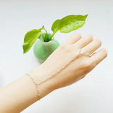 Dainty Enamel Beaded Handchain Bracelet for Women
