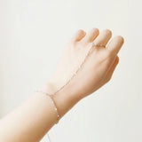 Dainty Enamel Beaded Handchain Bracelet for Women