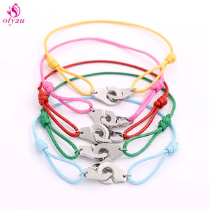 Colorful Rope Bracelet Men Metal Couple Charm Vintage Bijoux