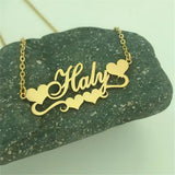 Personalized Heart Necklace Stainless Steel Name Choker
