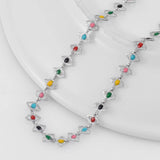 Stainless Steel Eye Shape Necklace Bracelet Set
