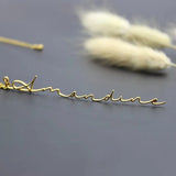 Personalized Name Necklace Stainless Steel Vertical Handwriting