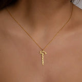 Personalized Name Necklace Stainless Steel Vertical Handwriting