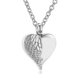Heart Angel Wing Urn Necklace Cremation Jewelry Keepsake Pendant