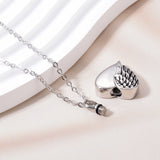 Heart Angel Wing Urn Necklace Cremation Jewelry Keepsake Pendant